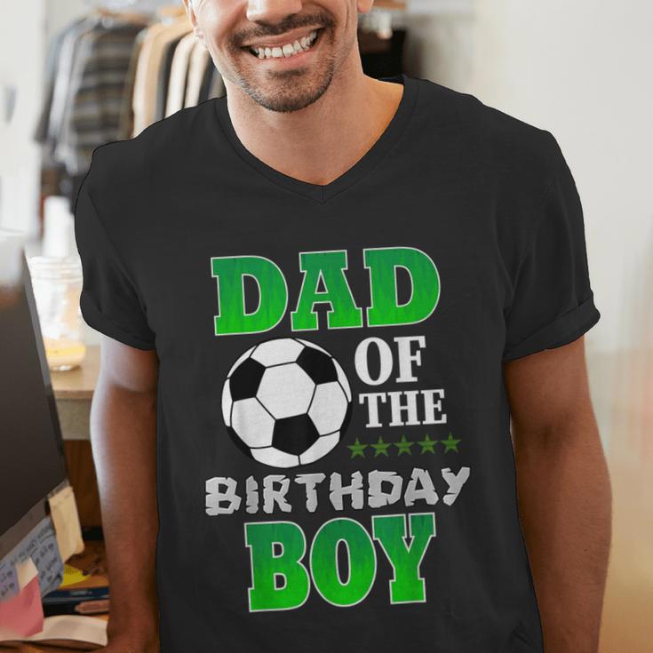 Dad Of The Birthday Boy Soccer Stars Outfit Men's V-Neck T-Shirt