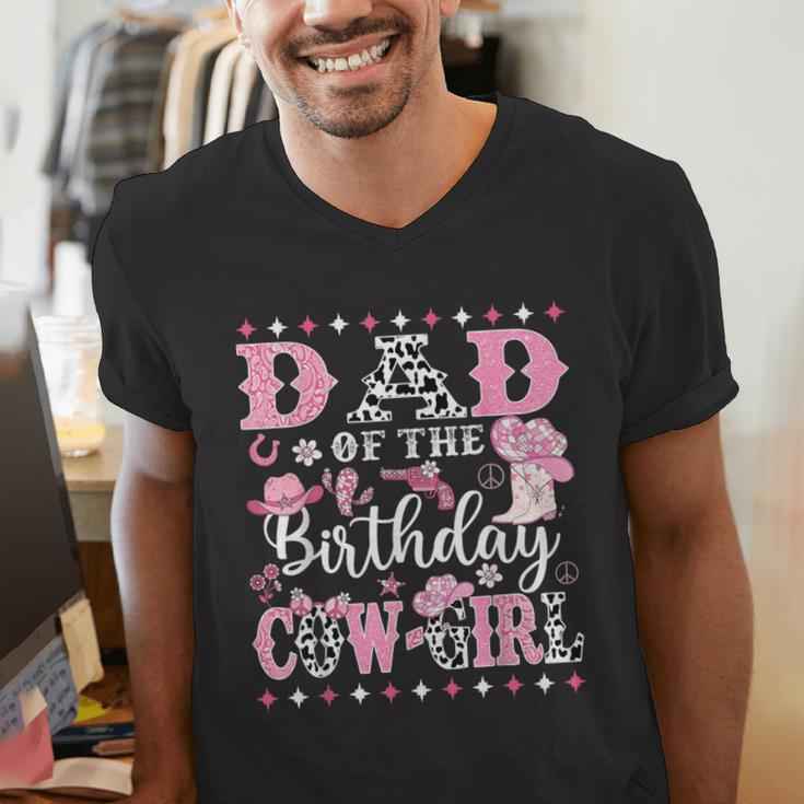 Dad Of The Birthday CowGirl Rodeo CowGirl Birthday Men's V-Neck T-Shirt