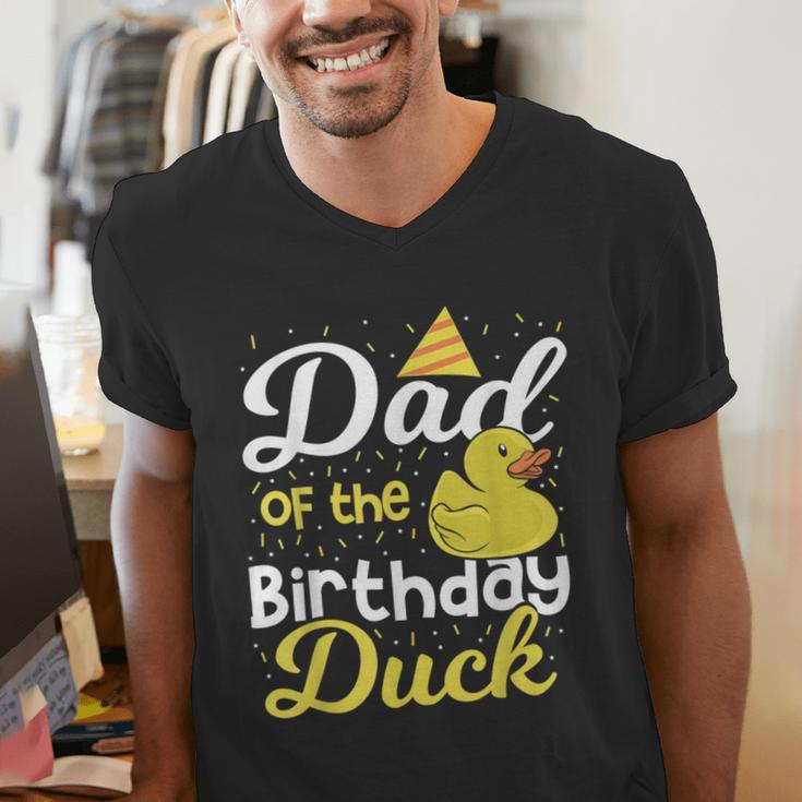 Dad Of The Birthday Duck Boy Rubber Duck Birthday Girl Men's V-Neck T-Shirt Dad Of The Birthday Duck Boy Rubber Duck Birthday Girl Men's V-Neck T-Shirt