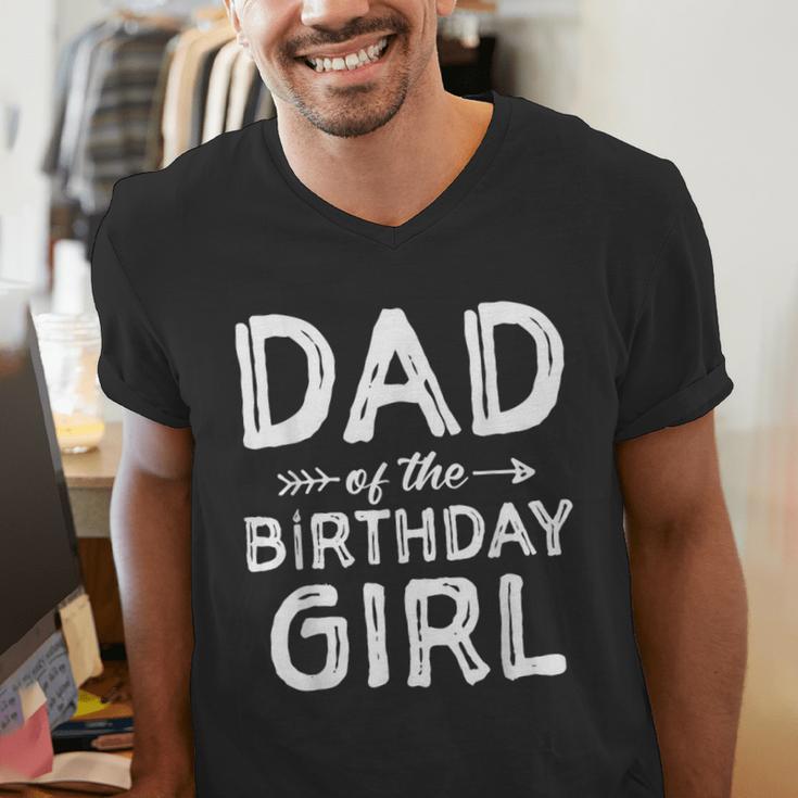 Dad Of The Birthday Girl Father's Day Men Men's V-Neck T-Shirt