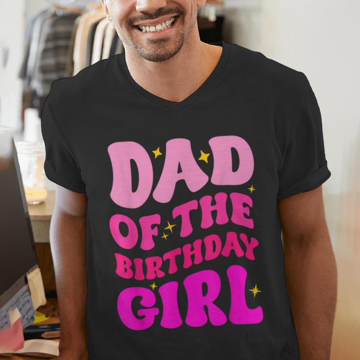 Dad Of The Birthday Girl Party Girls Daddy Birthday Party Men's V-Neck T-Shirt