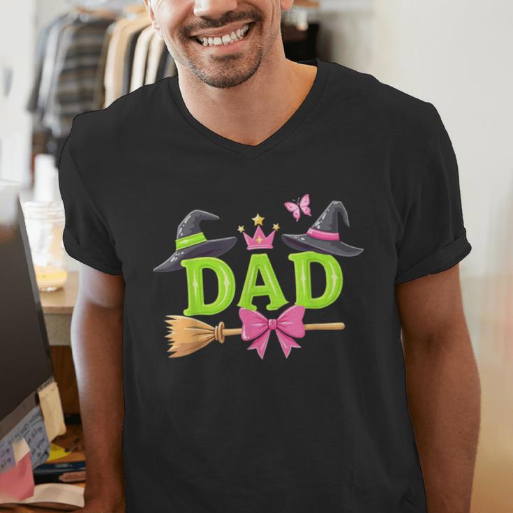 Dad Of The Birthday Girl Witch Family Party Decorations Men's V-Neck T-Shirt