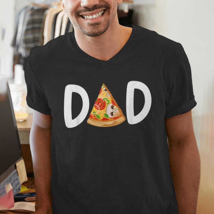 Dad Birthday Pizza 1st Birthday Pizza Family Matching Men's V-Neck T-Shirt