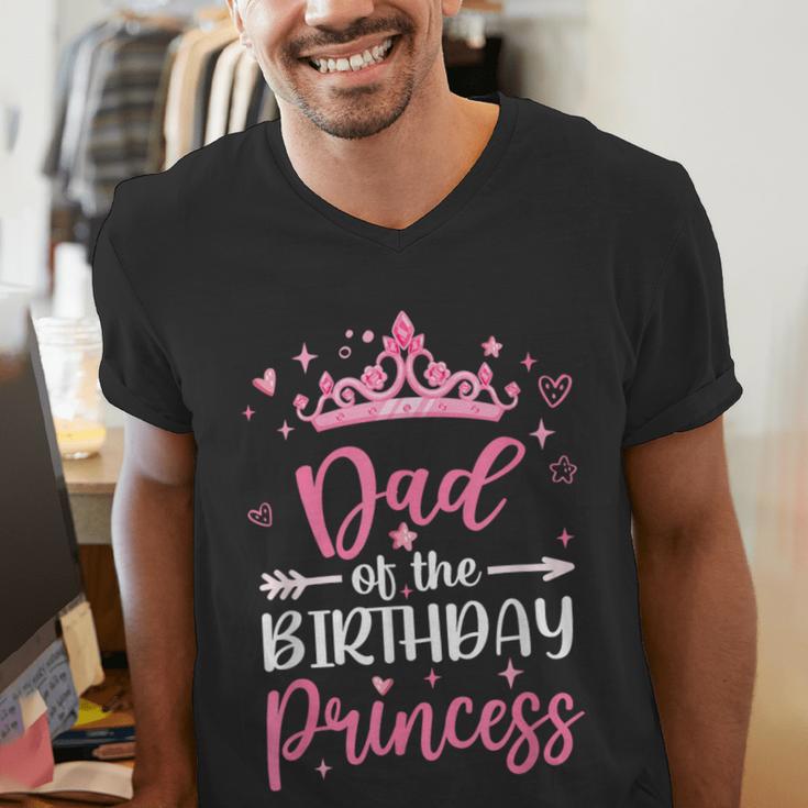 Dad Of The Birthday Princess Birthday Girl Kid Family Men's V-Neck T-Shirt