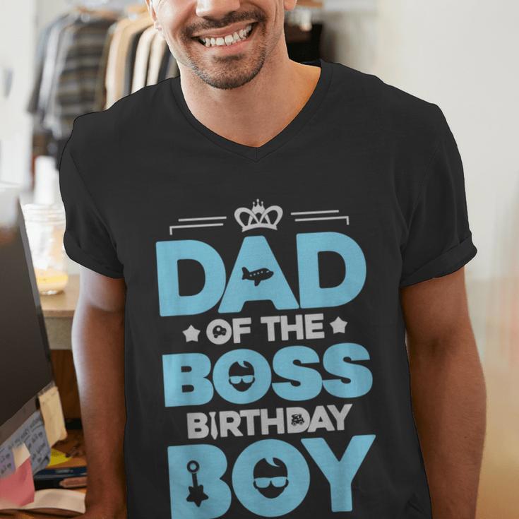 Dad Of The Boss Birthday Party Outfit Like A Boss Daddy Men's V-Neck T-Shirt Dad Of The Boss Birthday Party Outfit Like A Boss Daddy Men's V-Neck T-Shirt