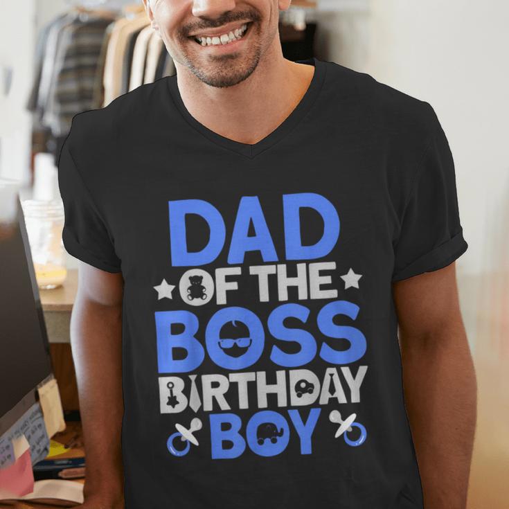 Dad Of The Boss Birthday Party Outfit Like A Boss Dad Men's V-Neck T-Shirt