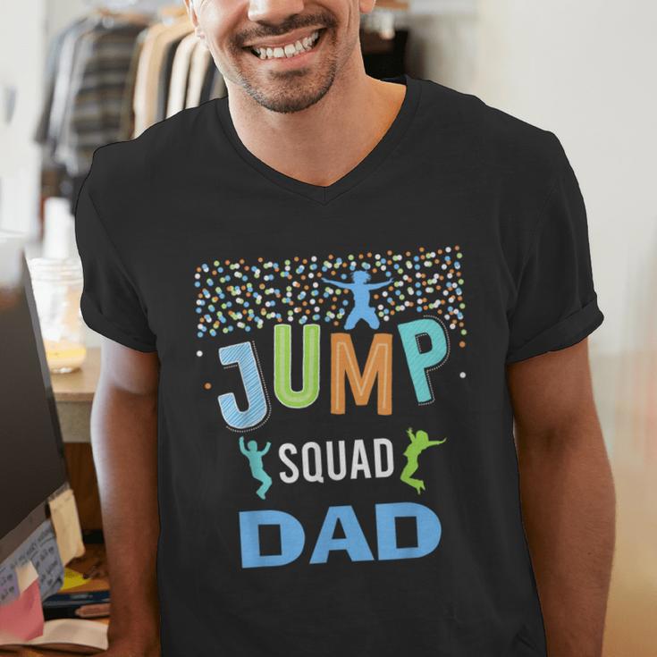 Dad Daddy Jump Squad Birthday Boy Trampoline Jumper Bday Men's V-Neck T-Shirt