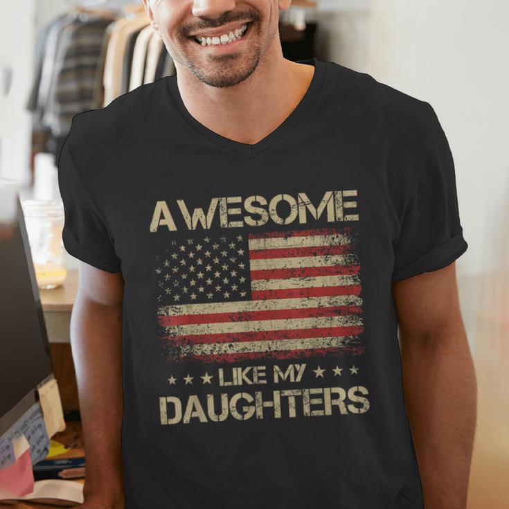 Dad From Daughter Awesome Like My Daughters Men's V-Neck T-Shirt