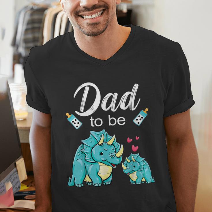 Dad To Be Dinosaur Baby Shower For Boy Men's V-Neck T-Shirt