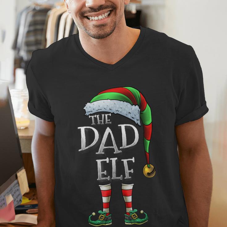 The Dad Elf Shirt Matching Family Dad Christmas Elf Men's V-Neck T-Shirt