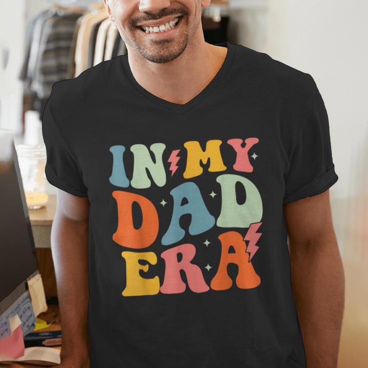 In My Dad Era Groovy Papa Daddy Fathers Day For Men Men's V-Neck T-Shirt