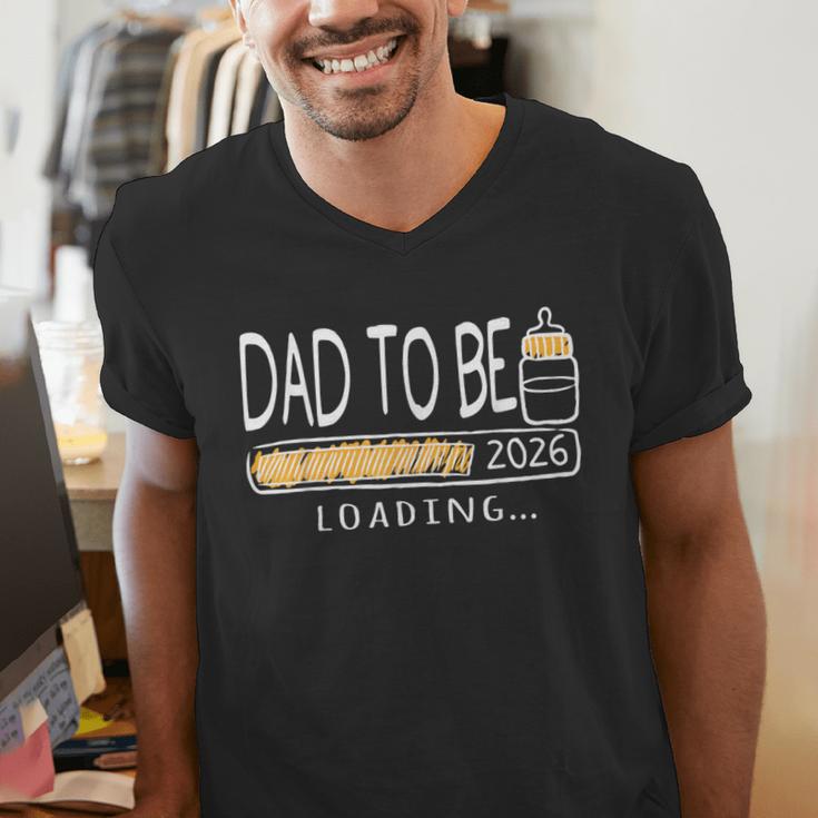 Dad Est 2026 Daddy To Be Promoted To Daddy Soon To Be Dad Men's V-Neck T-Shirt