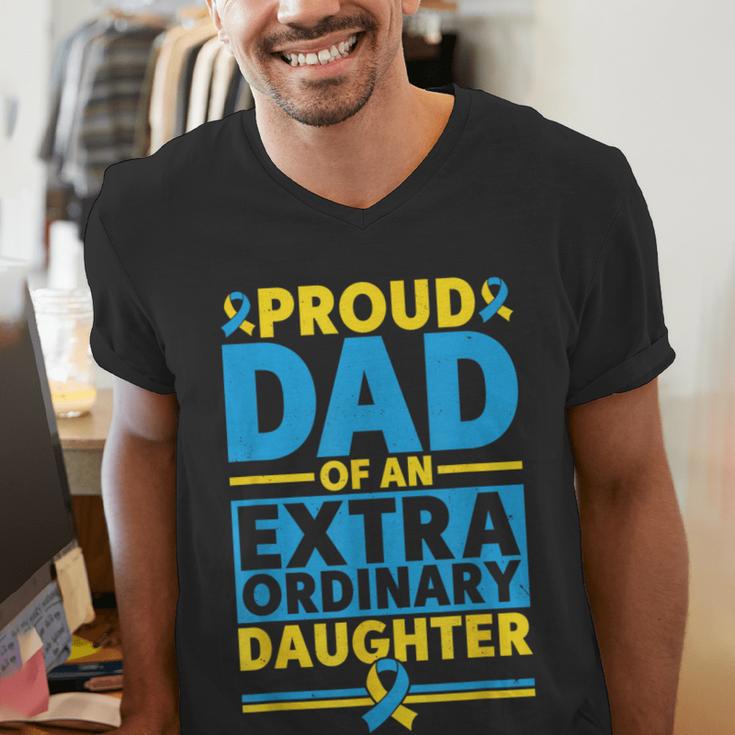 Dad Of An Extraordinary Daughter Down Syndrome Awareness Day Men's V-Neck T-Shirt