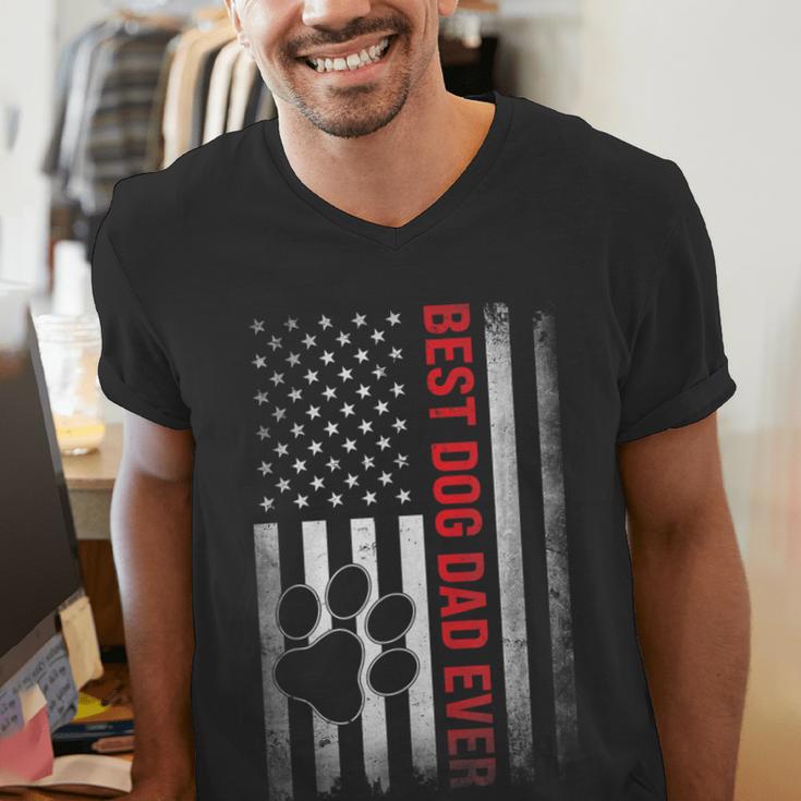Dad Fathers Day Dog Dad Men's V-Neck T-Shirt Dad Fathers Day Dog Dad Men's V-Neck T-Shirt