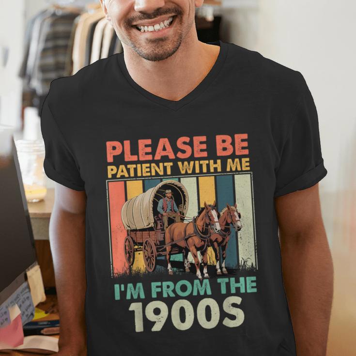 Dad Fathers Day Please Be Patient I'm From The 1900s Men's V-Neck T-Shirt Dad Fathers Day Please Be Patient I'm From The 1900s Men's V-Neck T-Shirt