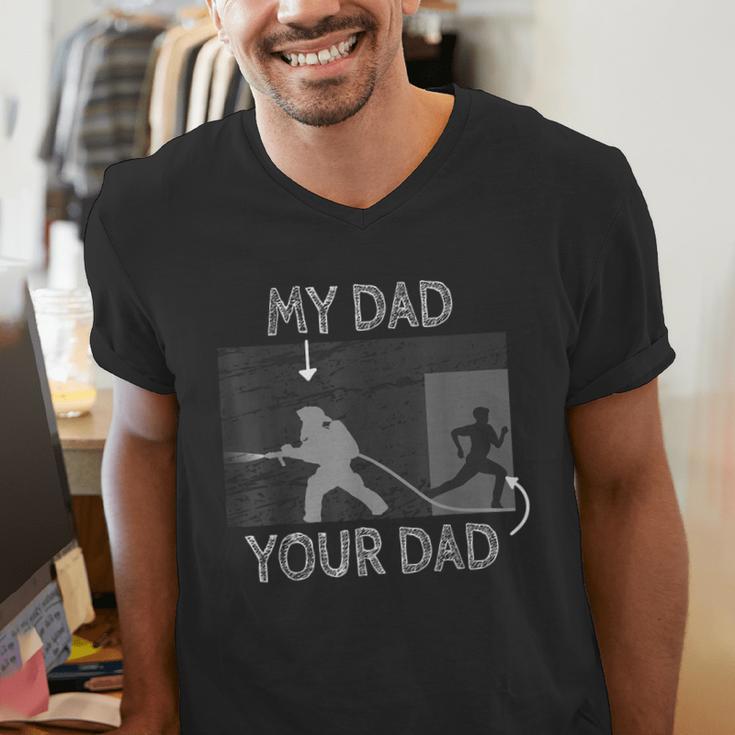 My Dad Your Dad Firefighter Son Proud Fireman Rescuer Men's V-Neck T-Shirt