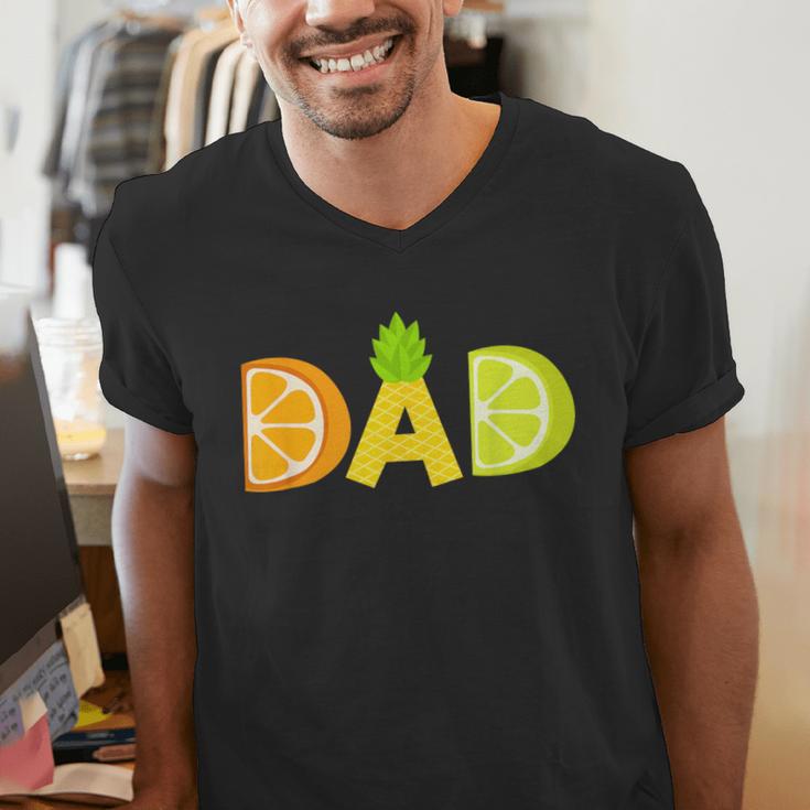 Dad Fruitarian Lover Summer Father Fruit Slice Men's V-Neck T-Shirt