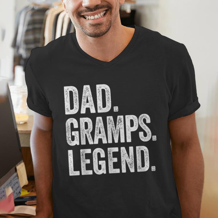 Dad Gramps Legend Vintage Distressed Bold Gramps Graphic Men's V-Neck T-Shirt
