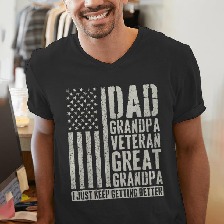 Dad Grandpa Veteran Great Grandpa Men's V-Neck T-Shirt