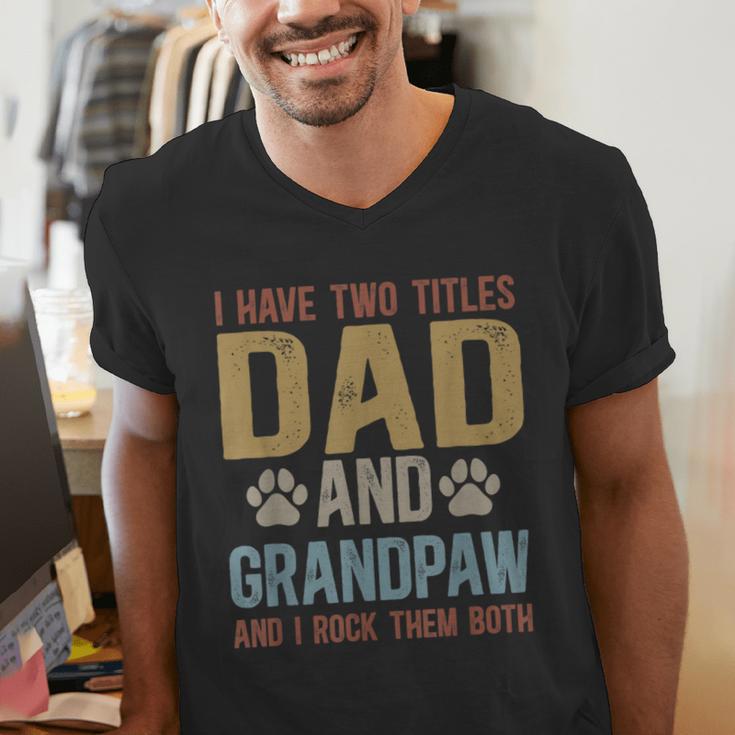Dad And Grandpaw Dog Grandpaw Grandpa Men Men's V-Neck T-Shirt Dad And Grandpaw Dog Grandpaw Grandpa Men Men's V-Neck T-Shirt