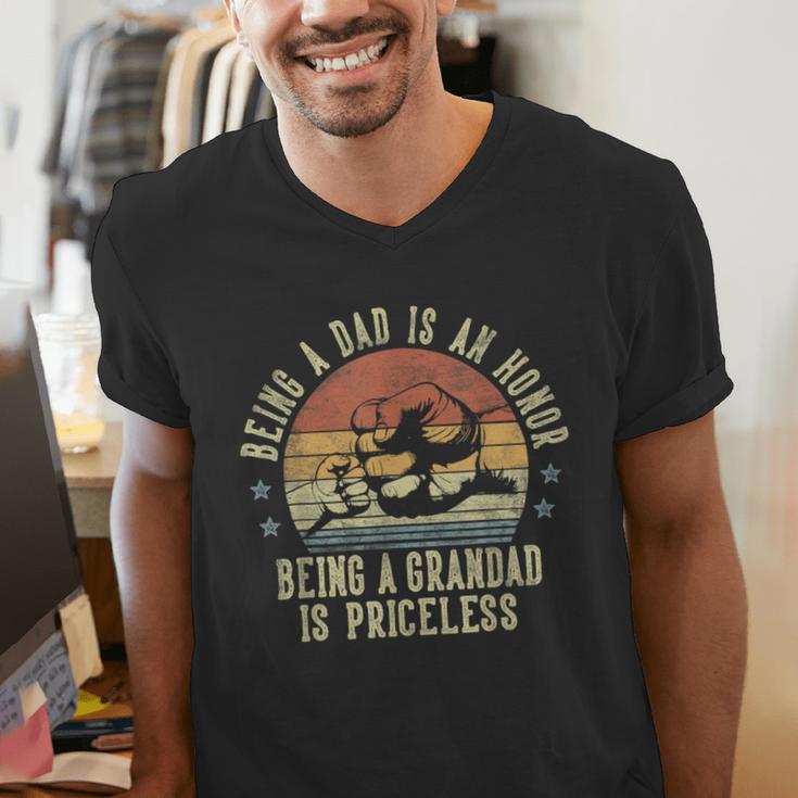 Being A Dad Is An Honor Being A Grandad Is Priceless Grandad Men's V-Neck T-Shirt Being A Dad Is An Honor Being A Grandad Is Priceless Grandad Men's V-Neck T-Shirt