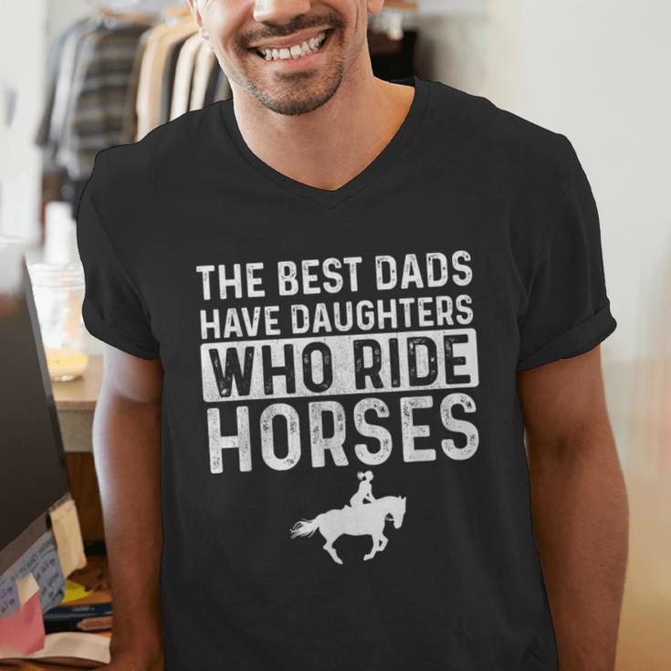 Dad Of Horse Lover Equestrian Horseback Rider Men's V-Neck T-Shirt