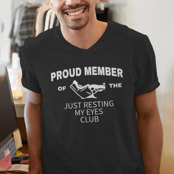 Dad Just Resting My Eyes Fathers Day Humor Men Men's V-Neck T-Shirt