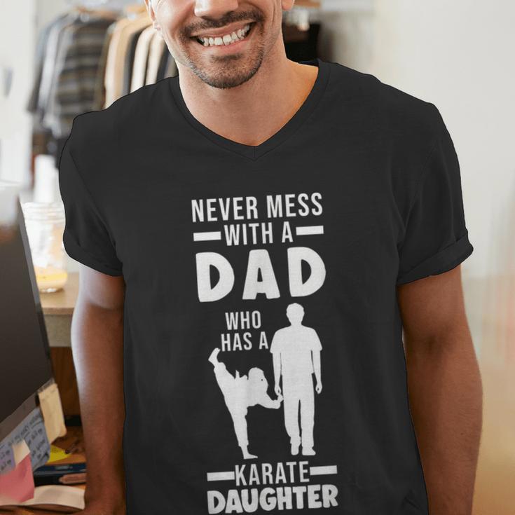 Dad Who Has a Karate Daughter Dad & Daughter Men's V-Neck T-Shirt