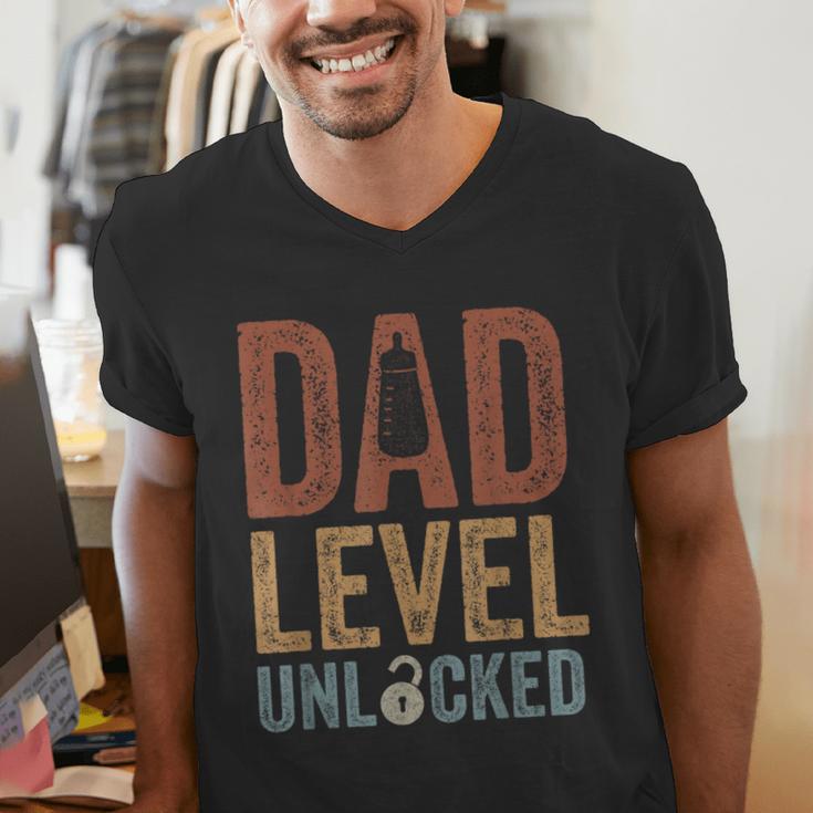 Dad Level Unlocked Father To Be New Daddy Men's V-Neck T-Shirt Dad Level Unlocked Father To Be New Daddy Men's V-Neck T-Shirt