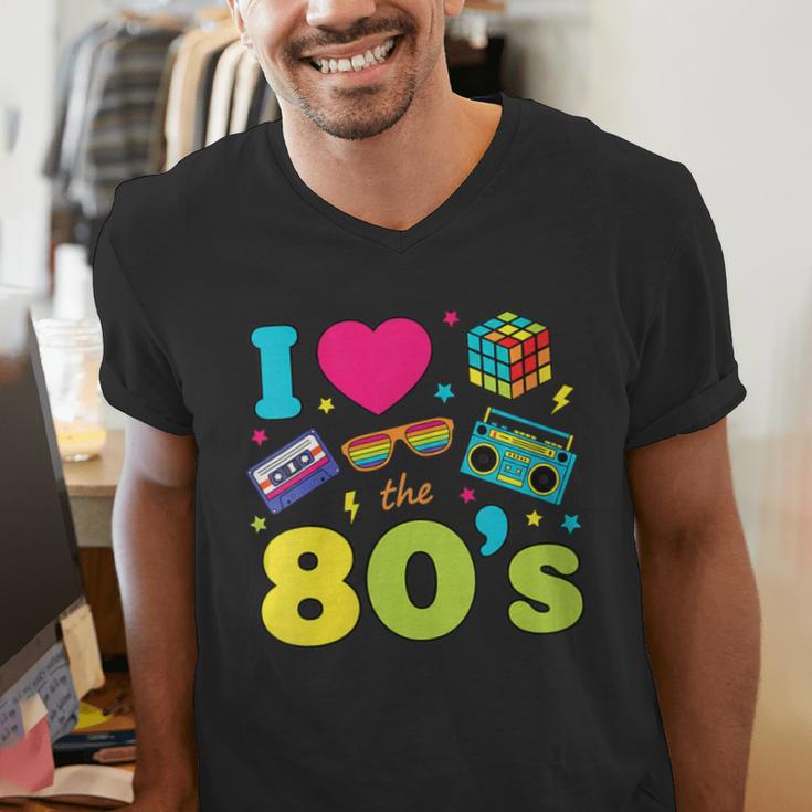 Dad I Love The 80's Retro 80s Nostalgia For Dad Men's V-Neck T-Shirt