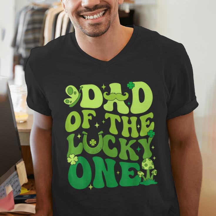 Dad Of The Lucky One Saint Patrick's Day Children Birthday Men's V-Neck T-Shirt Dad Of The Lucky One Saint Patrick's Day Children Birthday Men's V-Neck T-Shirt