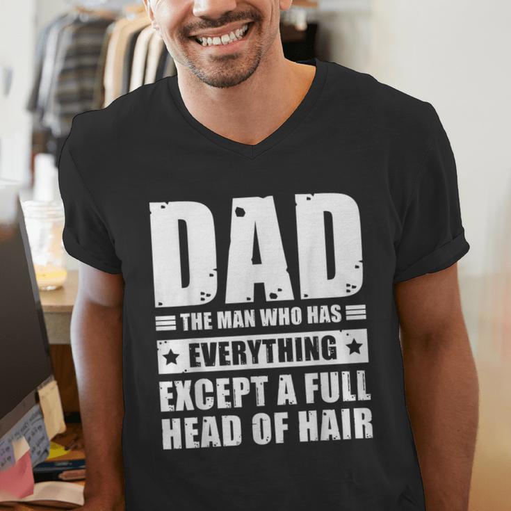 Dad The Man Who Has Everything But Hair Father's Day Men's V-Neck T-Shirt
