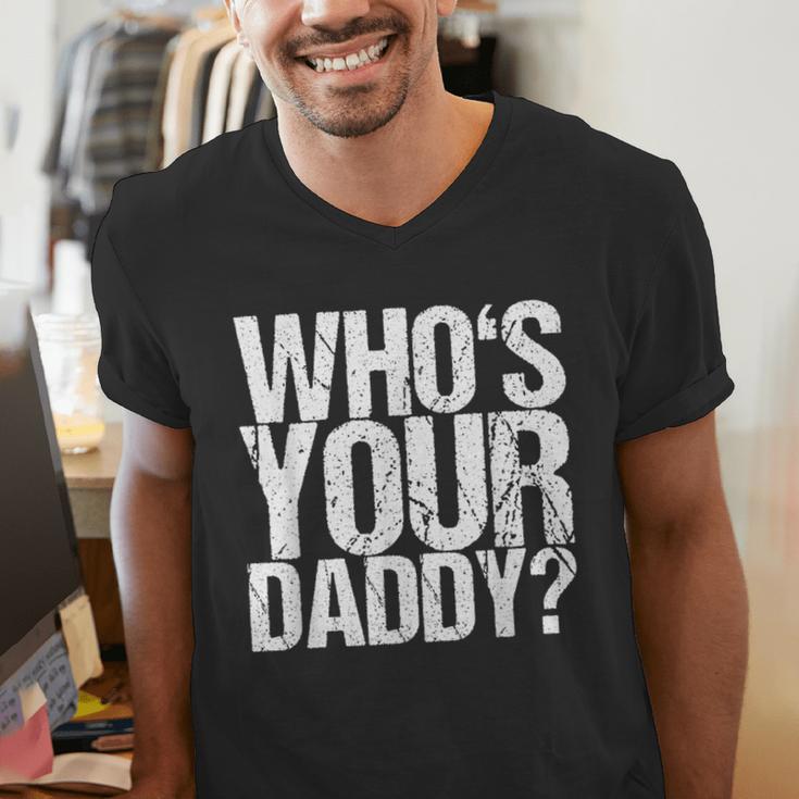 Who Is Your Dad Men's V-Neck T-Shirt