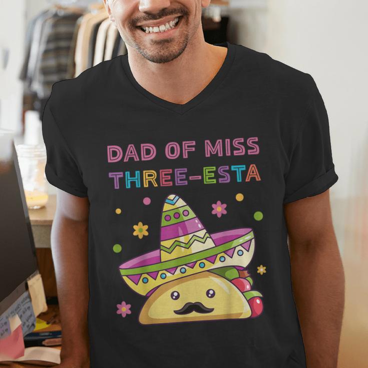 Dad Of Miss Three-Esta Mexican Fiesta 3rd Birthday Outfit Men's V-Neck T-Shirt