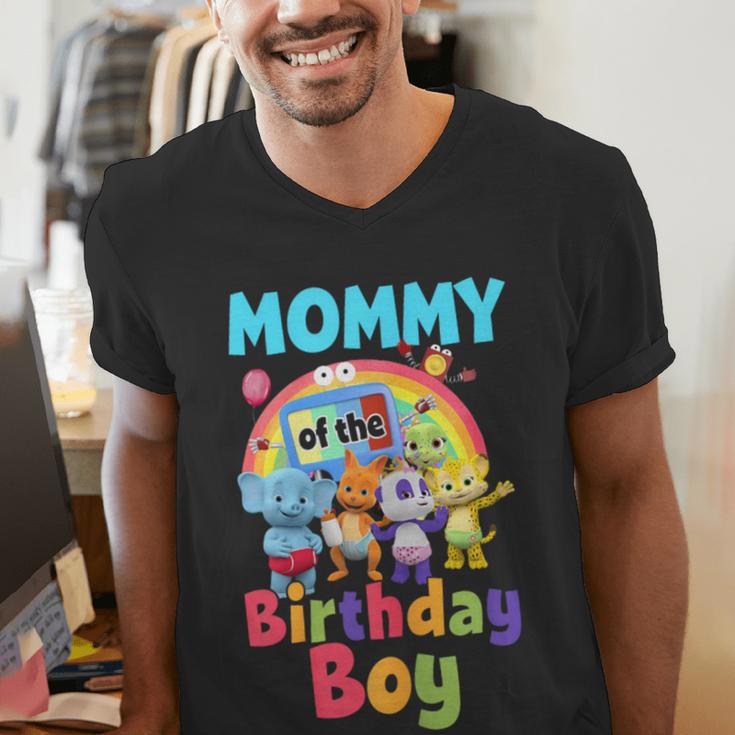 Dad And Mom Mommy Of The Birthday Boy Family Party Decor Men's V-Neck T-Shirt