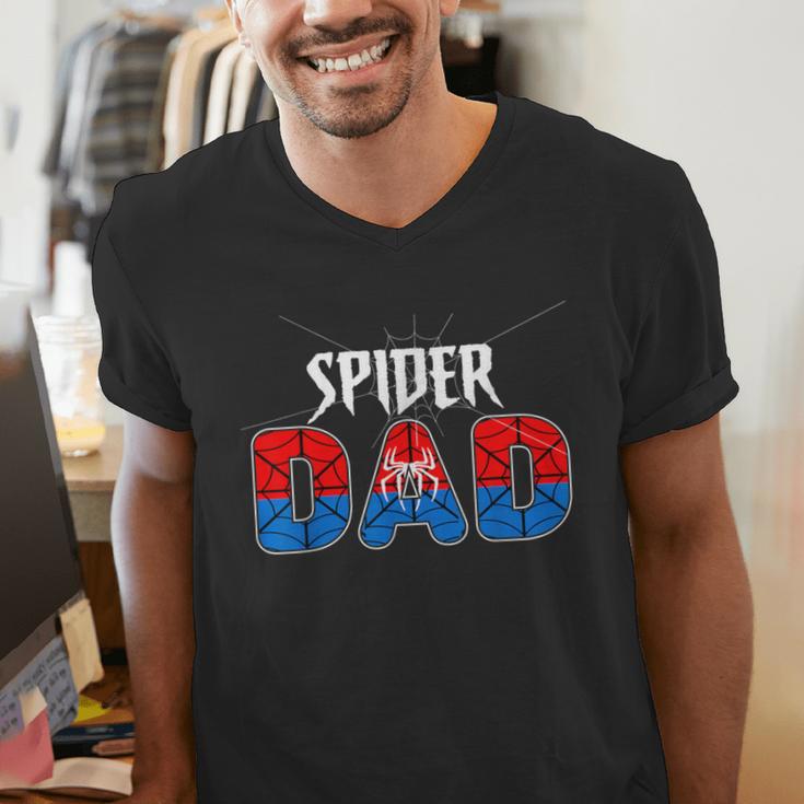Dad And Mom Spider Family Matching Birthday Halloween Men's V-Neck T-Shirt