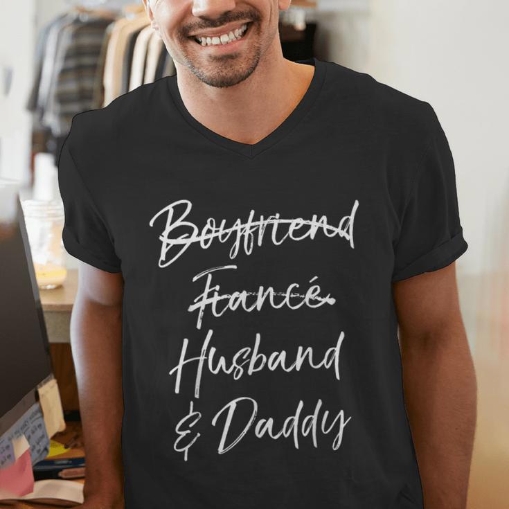 Dad Not Boyfriend Fiance Marked Out Husband & Daddy Men's V-Neck T-Shirt