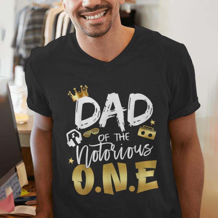 Dad Of The Notorious One Old School 1st Hip Hop Birthday Men's V-Neck T-Shirt