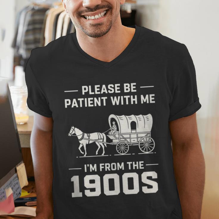 Dad Please Be Patient With Me I'm From The 1900s Vintage Men's V-Neck T-Shirt Dad Please Be Patient With Me I'm From The 1900s Vintage Men's V-Neck T-Shirt