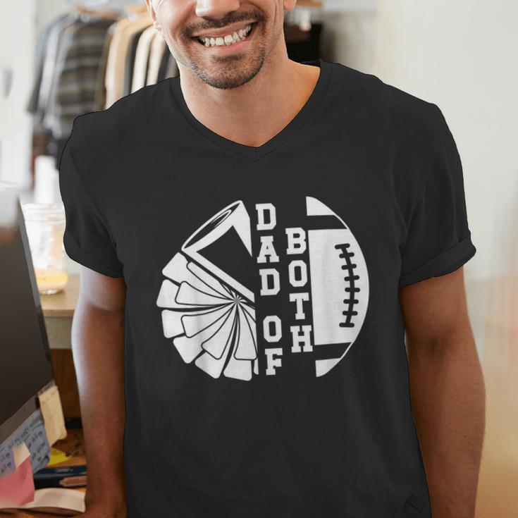 Dad Of Both Proud Football And Cheer Dad Men's V-Neck T-Shirt