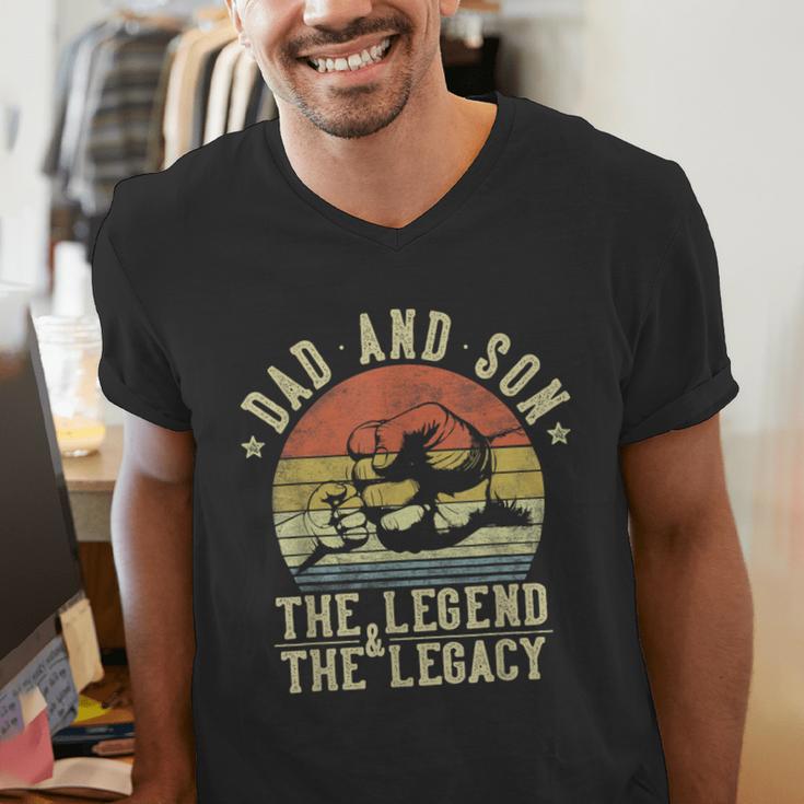 Dad And Son The Legend And The Legacy Dad Men's V-Neck T-Shirt