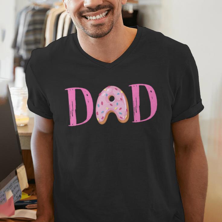 Dad Of The Sweet One Birthday Donut Girl 1st Birthday Men's V-Neck T-Shirt