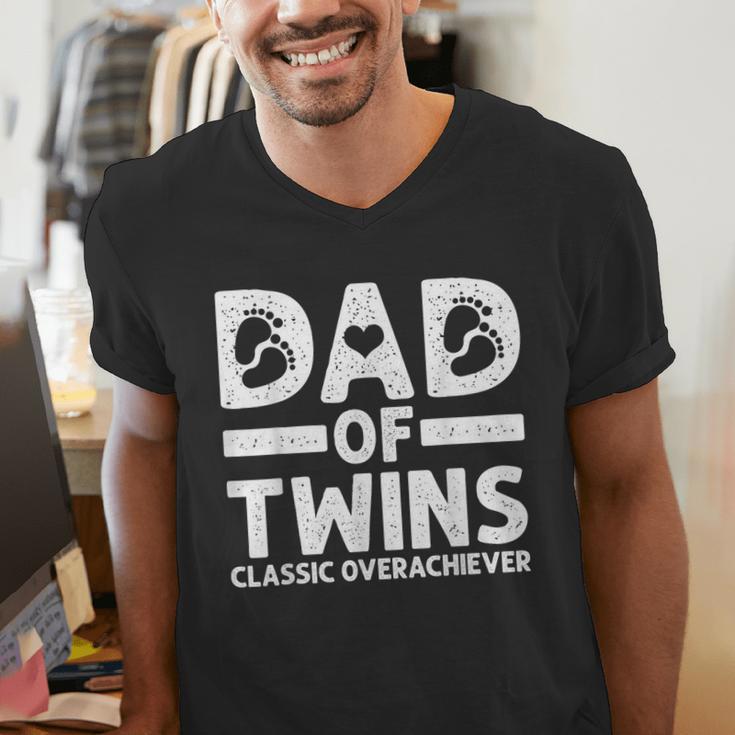 Dad Of Twins Classic Overachiever Cool Twin Dad Men's V-Neck T-Shirt