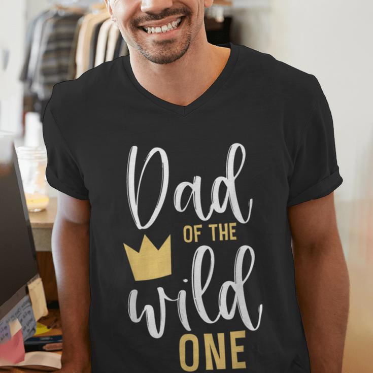 Dad Of The Wild One Shirt 1st Birthday First Thing Daddy Tee Men's V-Neck T-Shirt