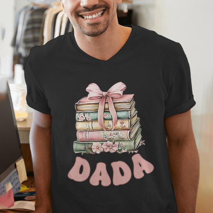 Dada Book First Chapter Birthday Family Matching Party Men's V-Neck T-Shirt Dada Book First Chapter Birthday Family Matching Party Men's V-Neck T-Shirt