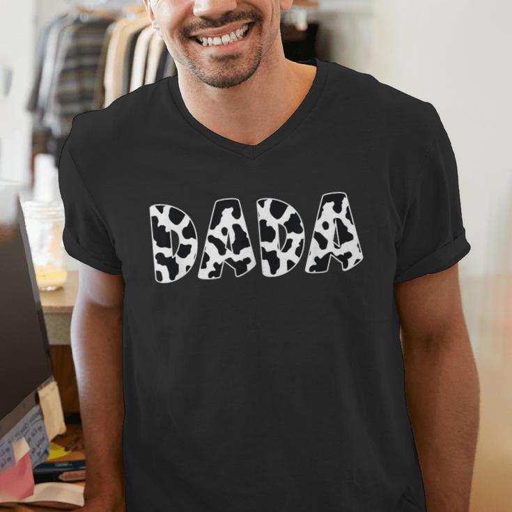 Dada Cow Print Cow Pattern Father's Day Small Men's V-Neck T-Shirt