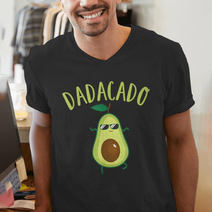 Dadacado Cute Daddy Avocado Pregnant Dad Father Day Men's V-Neck T-Shirt