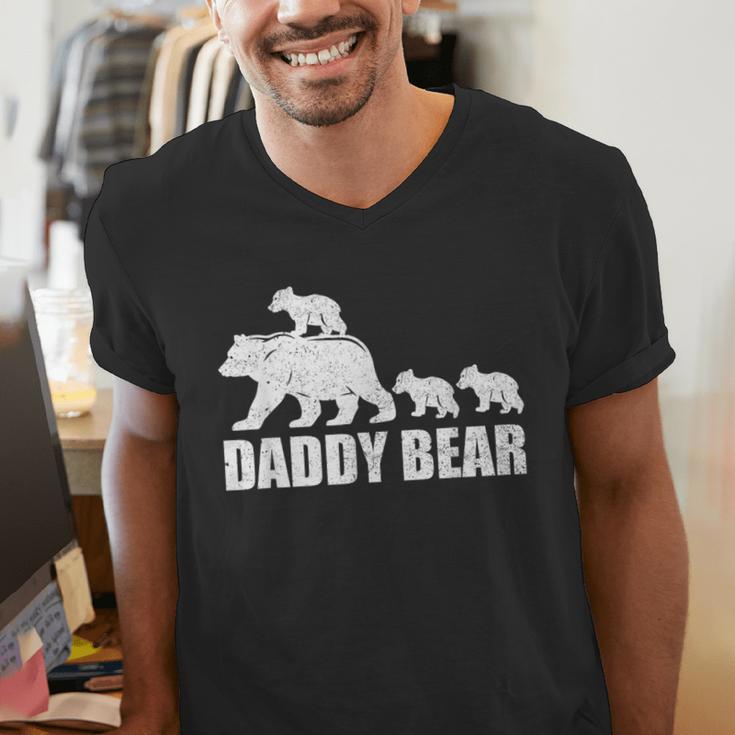 Daddy Bear 3 Cubs Shirt Daddy Bear 3 Kids Tshirt Dad 3 Kids Men's V-Neck T-Shirt