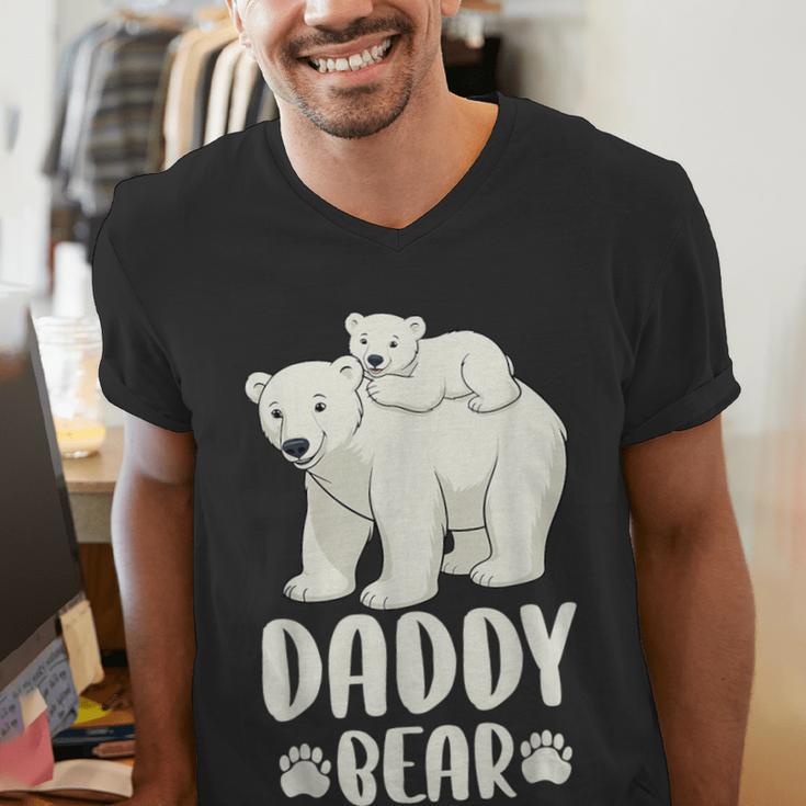 Daddy Bear And Cub Polar Bear Men's V-Neck T-Shirt
