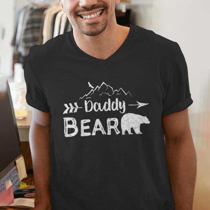 Daddy Bear Shirt Matching Family Mama Papa Bear Camping Men's V-Neck T-Shirt